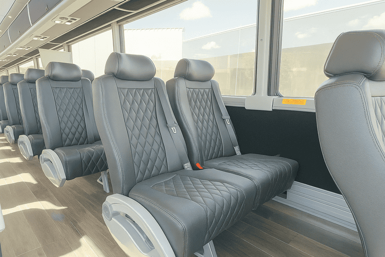 interior of Charter Bus Rental Flower Mound charter bus